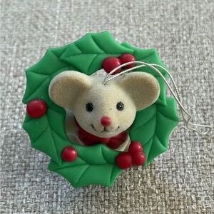 Vintage Avon Flocked Christmas Holiday Ornament